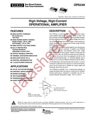 OPA549SG3 datasheet  